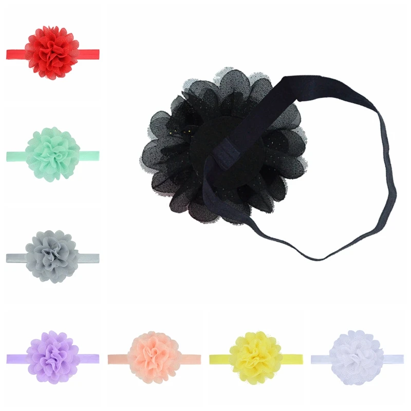 

Shining Golden Dots Flower Toddler Hairband Cute Handmade Net Yarn Chiffon Floral Elastic Headband Baby Headwear Holiday Gifts