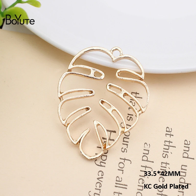 KC Gold-33.5x42MM BoYuTe(20 Pieces/Lot) Metal Alloy 40*34MM Maple Leaf Materials Vintage Hand Made Diy Jewelry Accessories Wholesale - Цвет: KC Gold-33.5x42MM