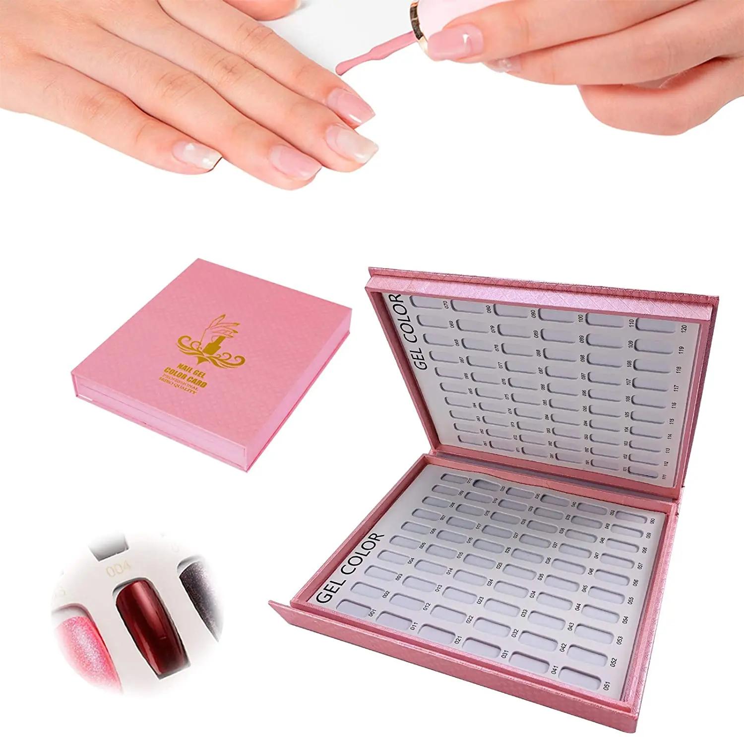 

120/160/216 Color Nail Book Tips Color Display Book Gel Polish Chart Salon Tools with False Tips Showing Shelf Nail Display Book