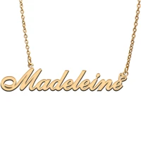 love heart madeleine name necklace for women stainless steel gold silver nameplate pendant femme mother child girls gift