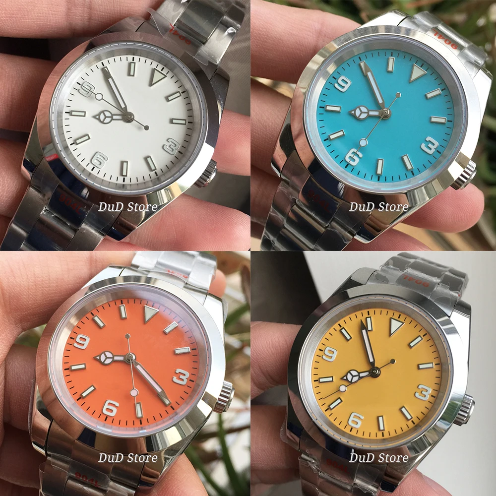 

Мужские часы с оранжевым циферблатом Bliger 36 мм/39 мм, автоматические японские часы NH35 MIYOTA 8215 PT5000 с зеленым светящимся механизмом