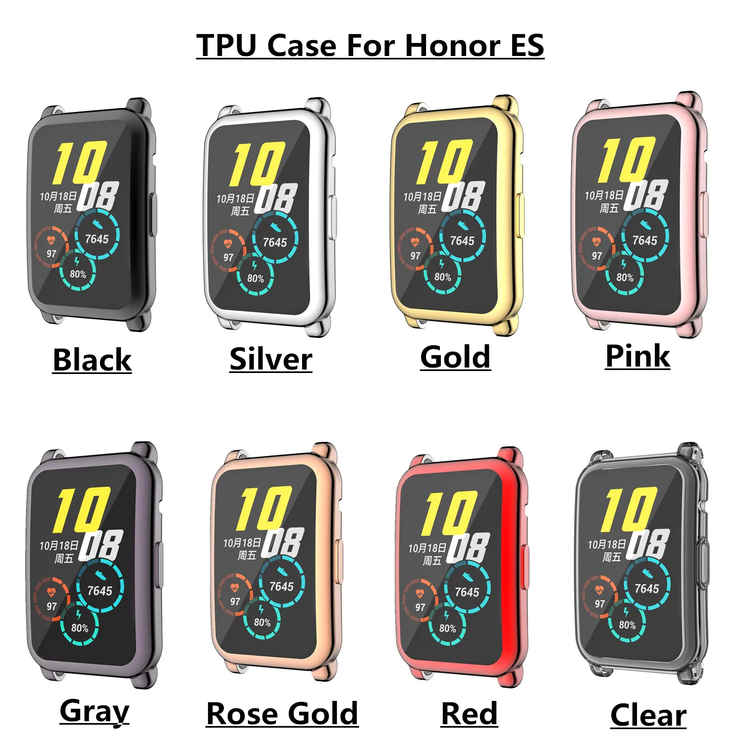 

Tpu Case for Honor Watch ES Cover Screen Protector Shell for Honor ES Soft Bumper Scratch-resistant Smart Watch Accessories