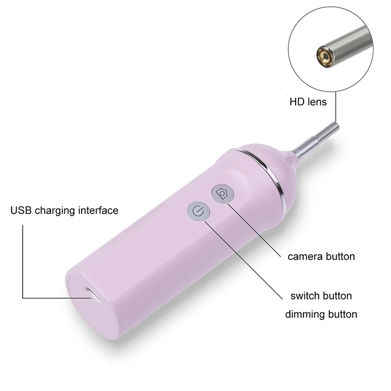 WIFI эндоскоп камера 1.0MP 3 9 мм Беспроводная для ушей USB инструмент чистки с 6