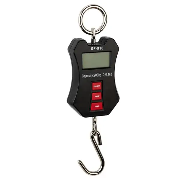 

Portable Mini Crane Scale LCD IllUminated Hanging Scales Balance Tare Full Capacity Over-Load Battery Indicator With Batteries