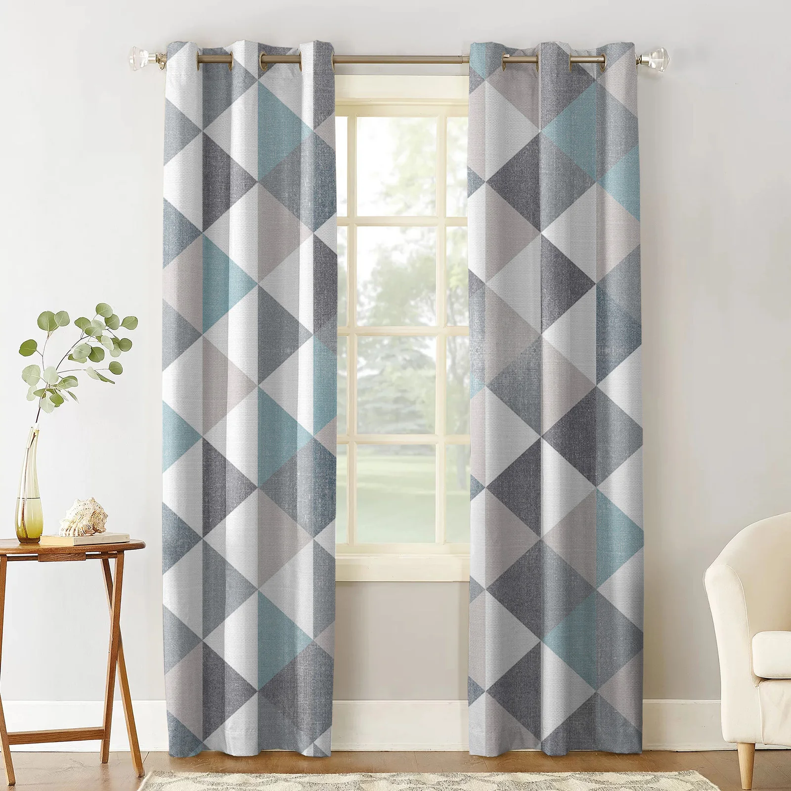 Ромб в клетку текстура Ретро Геометрические шторы для гостиной спальни оконные