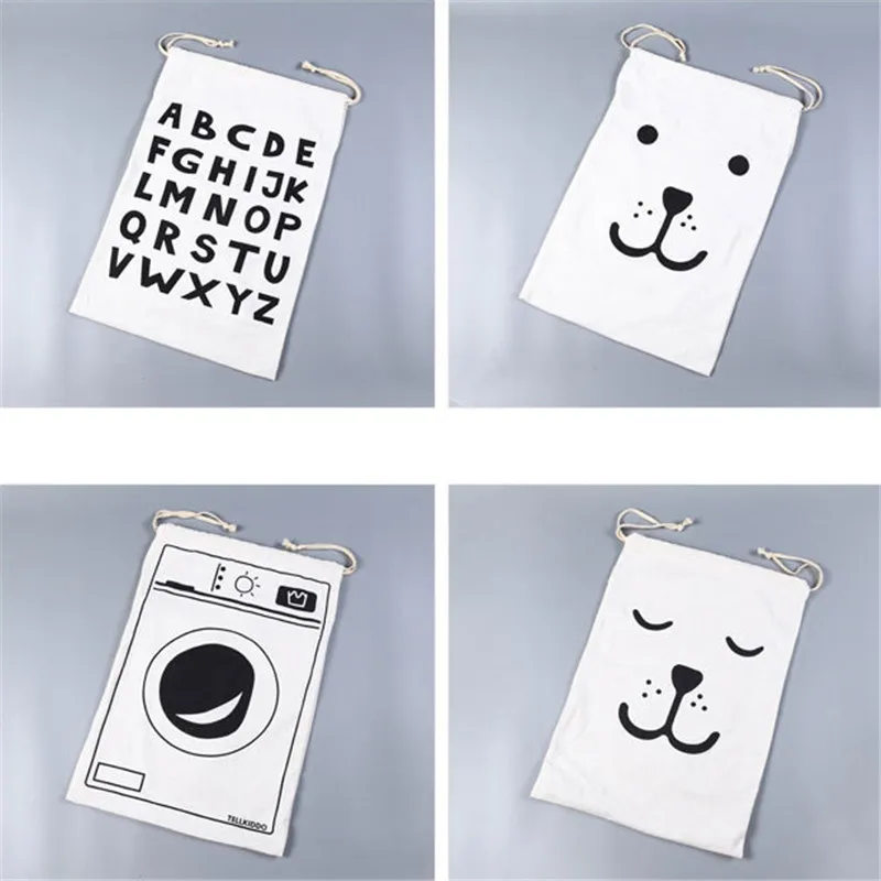 

65cm Household Toy Clothing Storage Bag Drawstring Canvas Storage Bag Cartoon Toys Storage Bag Toy Sorting Bag For Kids Children