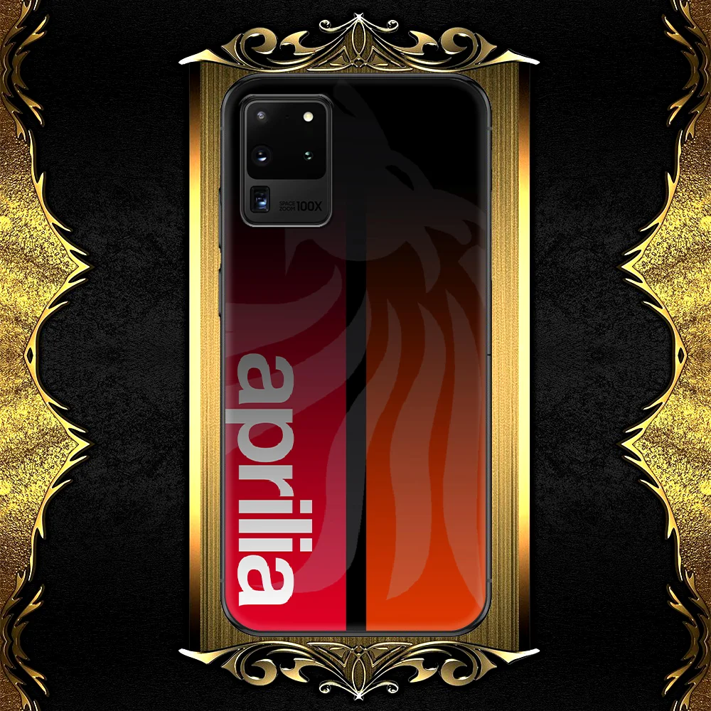 

Aprilia Phone Case For Samsung Galaxy S 6 7 8 9 10 E 20 UITRA FE 21 Edge Note 8 9 10 Plus black Funda Silicone Cell 3D Coque