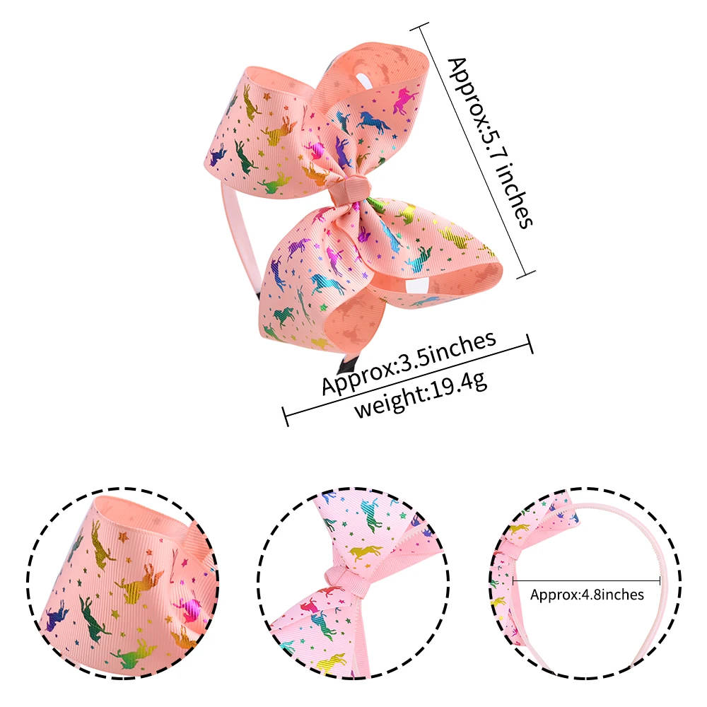 Модная повязка для волос с единорогом на голову большим бантом Бутик маленьких