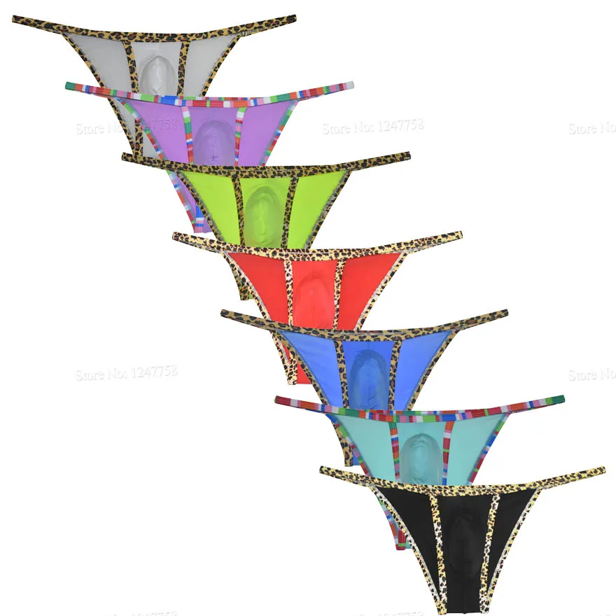 

Men Micro G-string Underwear Posing Jockstrap Hipster Ice Silk Bikini For Men Thong Sexy Lingerie