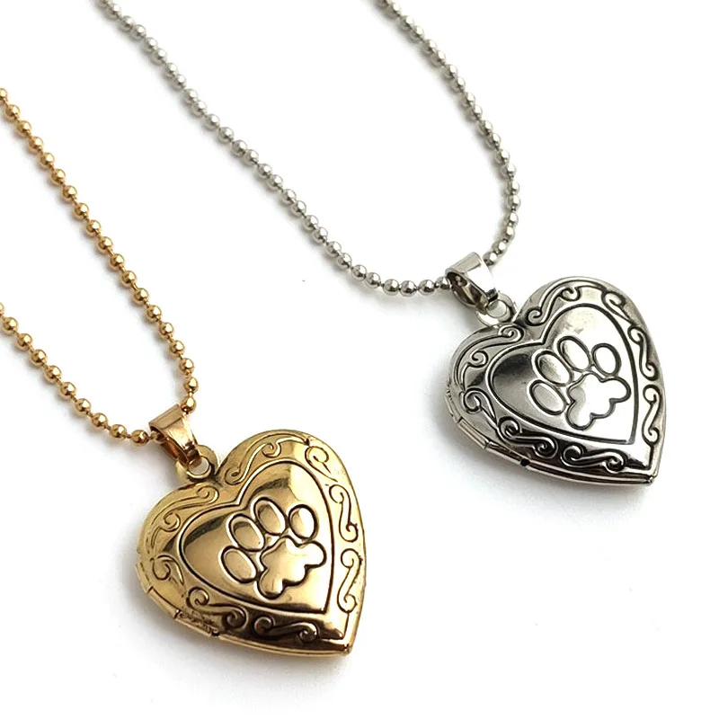 

CASHOU70 Новый Женщина-кошка отпечаток когтя Цепочки и ожерелья в форме сердца с плавающей медальон кулон Цепочки и ожерелья