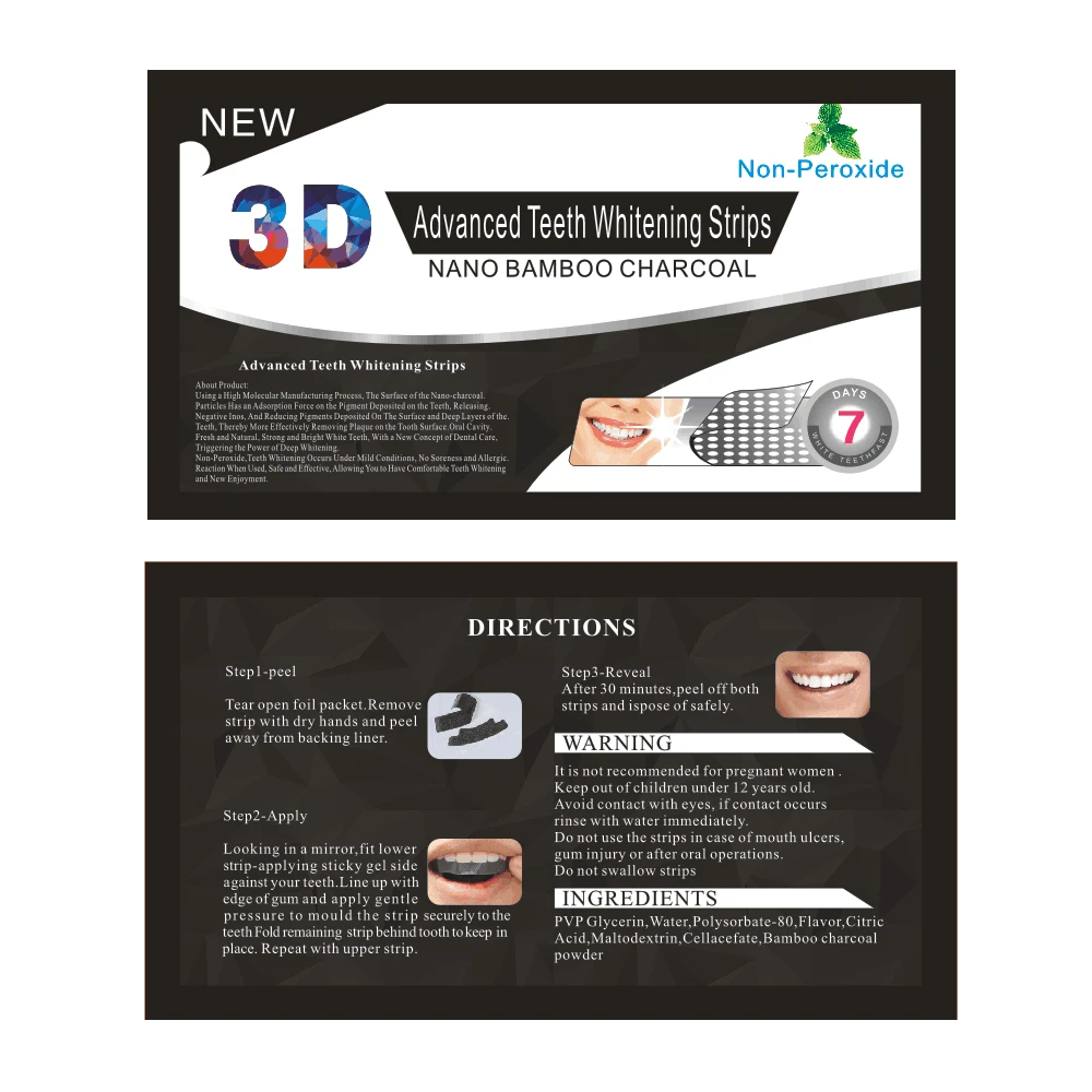 3D молнии черных зубов и бамбука средство для отбеливания на основе