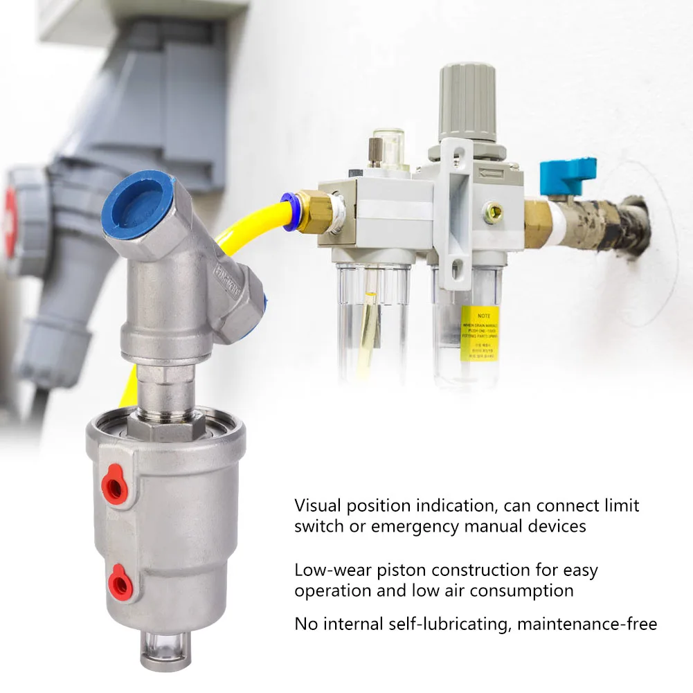 Шаровой кран привода из нержавеющей стали с воздушным приводом угловой седловой
