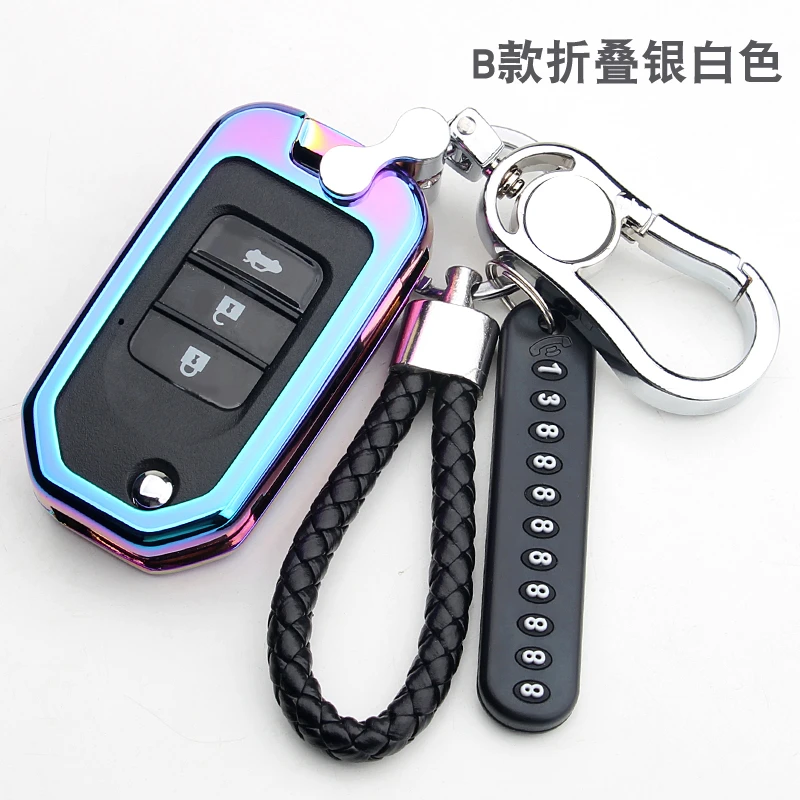 

Galvanized Alloy Car Remote Key Case Cover For Honda Civic Accord Pilot CRV HR-V City Odyssey Fit Freed 2016 2017 2018 2019