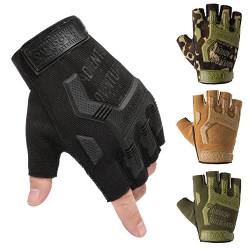 Fingerless Tactical Gloves Camouflage Military Mittens For Fitness Gym Male Antiskid Motocycle Men Women Moto Half Finger Gloves