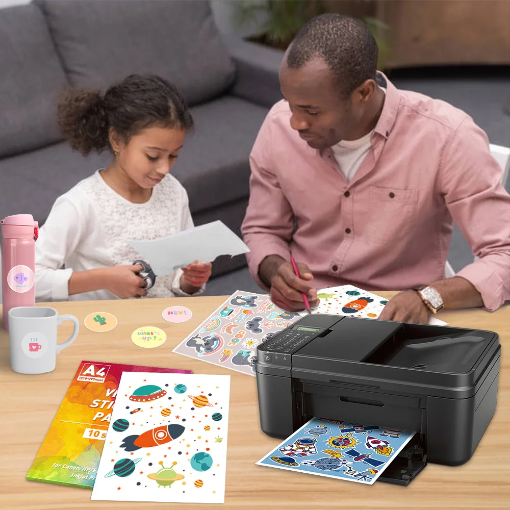 Водонепроницаемые виниловые Стикеры 10S зеркальная бумага A4 глянцевая Серебряная