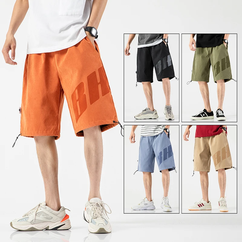 

2021Ready StockStreetwear Summer Men Casual Shorts Letter Printing Mens Beach Shorts Cargo Knee-length Bermuda Short Pants Men