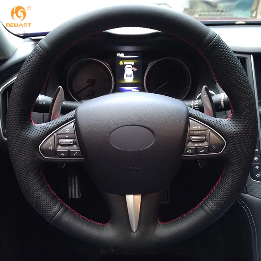 MEWANT для Infiniti Q50 2014 2015 QX50 черные чехлы рулевого колеса автомобиля из натуральной