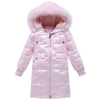 girls long down coat thicken windproof overcoat teen padded puffer jackets casual winter hooded outerwear warm outdoor clothes