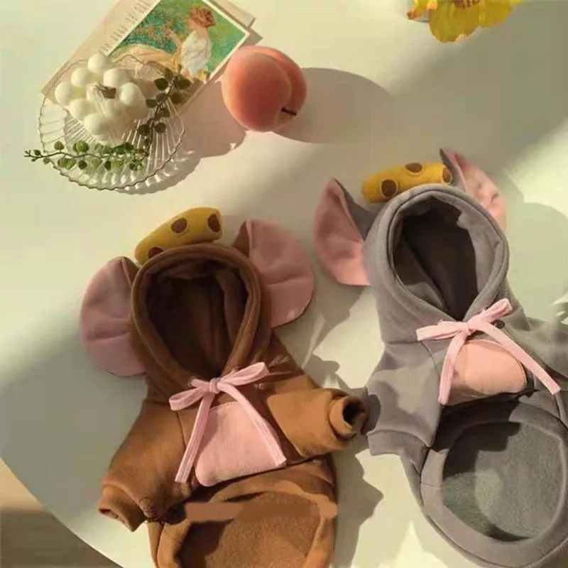 

Cute Winter Dog Hoodies Cartoon Cheese Pet Dogs Clothes Cotton Warm For Small Medium Pets Yorkshire Chihuahua Puppy Clothing