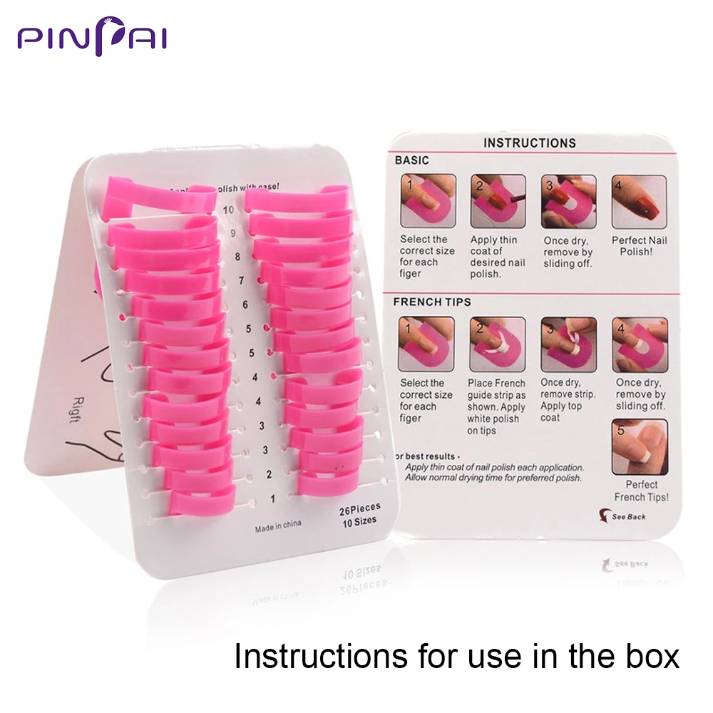 

26Pcs/Set Creative DIY Nail Art Tool 10 Size Mixed Nail Gel Polish Protector Stencils Nail Anti-overflow Clip Manicure Tool F374
