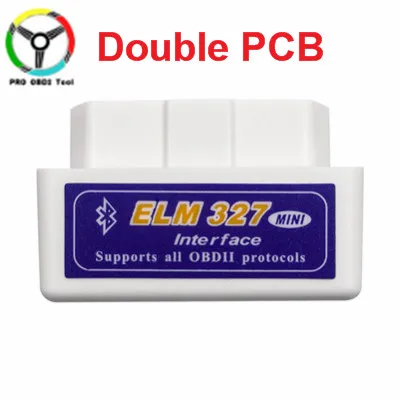 Белый Высокое качество PIC1825K80 чип Супер Мини ELM327 V1.5 Bluetooth двойная плата OBD2 диагностический инструмент ELM 327 V1.5 для OBDII протоколов - Цвет: Белый