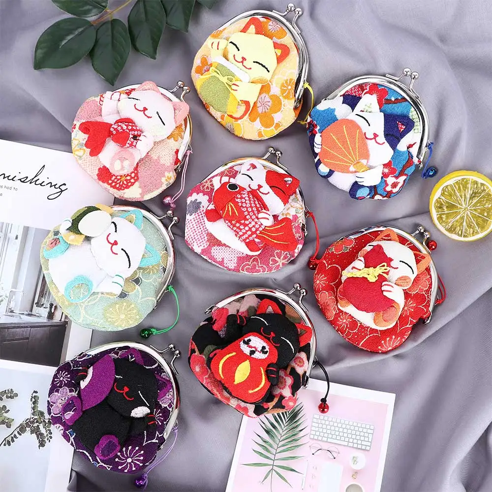 1 шт. кошелек для мелочи в японском стиле милое кимоно с мультяшным рисунком на