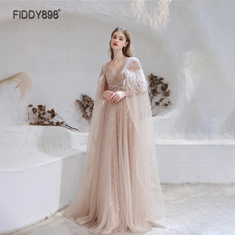 Luxury Pink Evening Dress Long Evening 