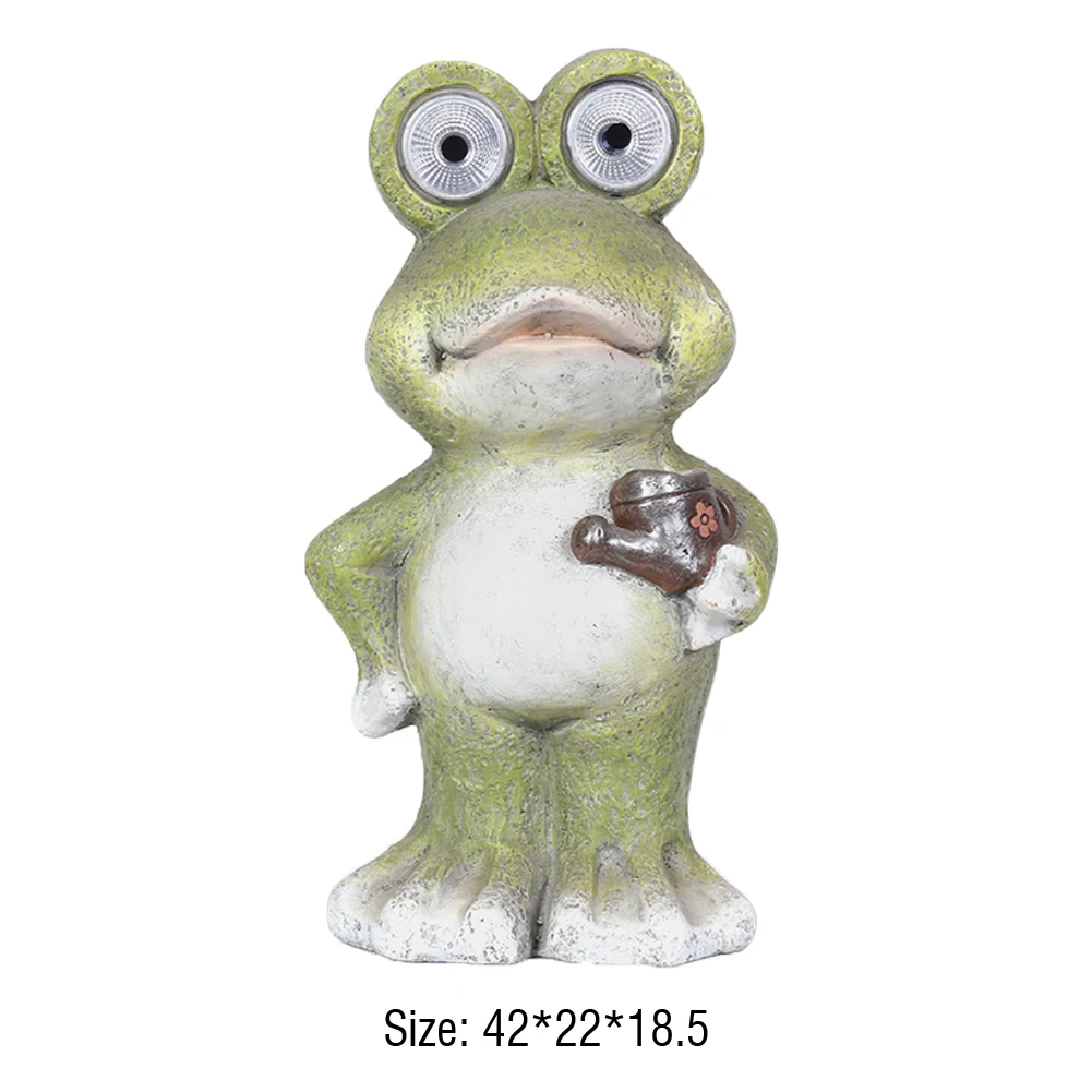 

Resin Cute frog Animal Solar Powered Lights Statues Home Furnishing Outdoor Garden Yard Electronic Night Lamp Sculpture Ornament