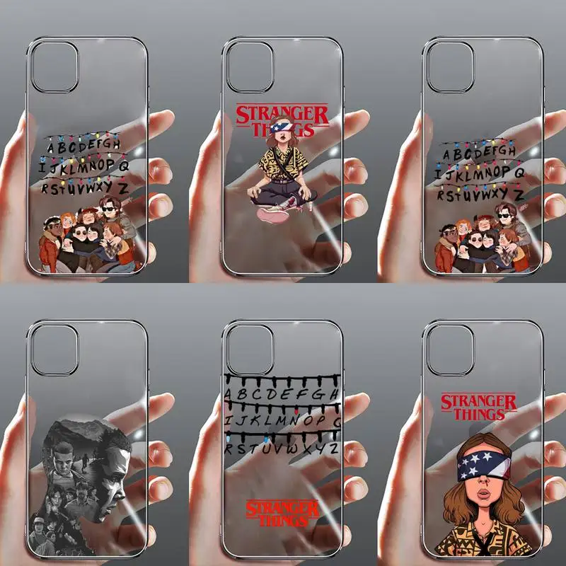 

Stranger Things Christmas Lights Phone Case Transparent for iPhone Samsung 11 12 6 7 8 9 30 Pro X Max XR Plus lite
