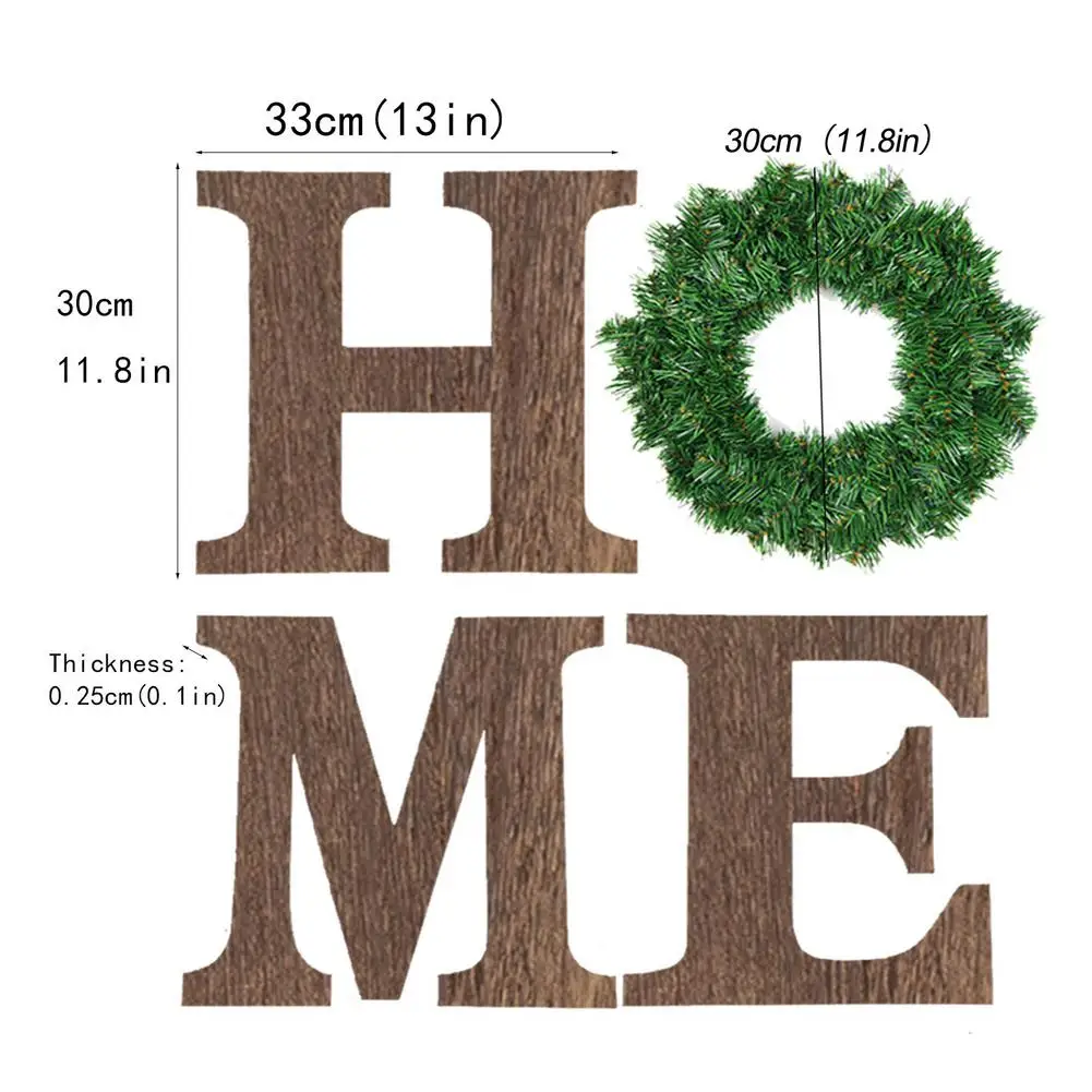

Christmas Home Sign Wooden Letters Ornament With Wreath DIY Wall Decoration Navidad 2020 Christmas Decorations For Home Decor