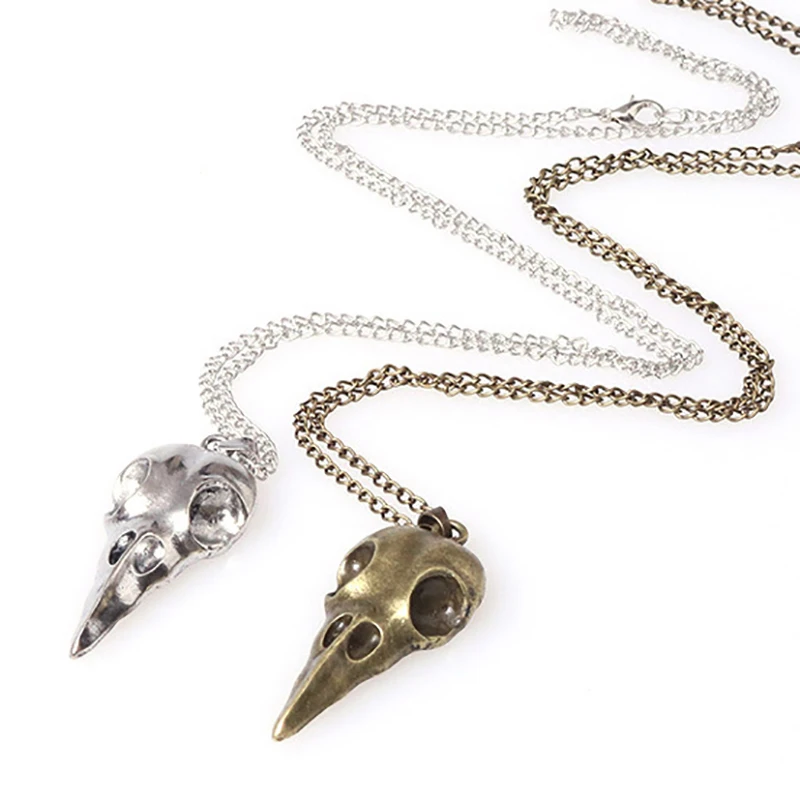 Ожерелье с подвеской в виде черепа вороны на Хэллоуин для мужчин и женщин панк