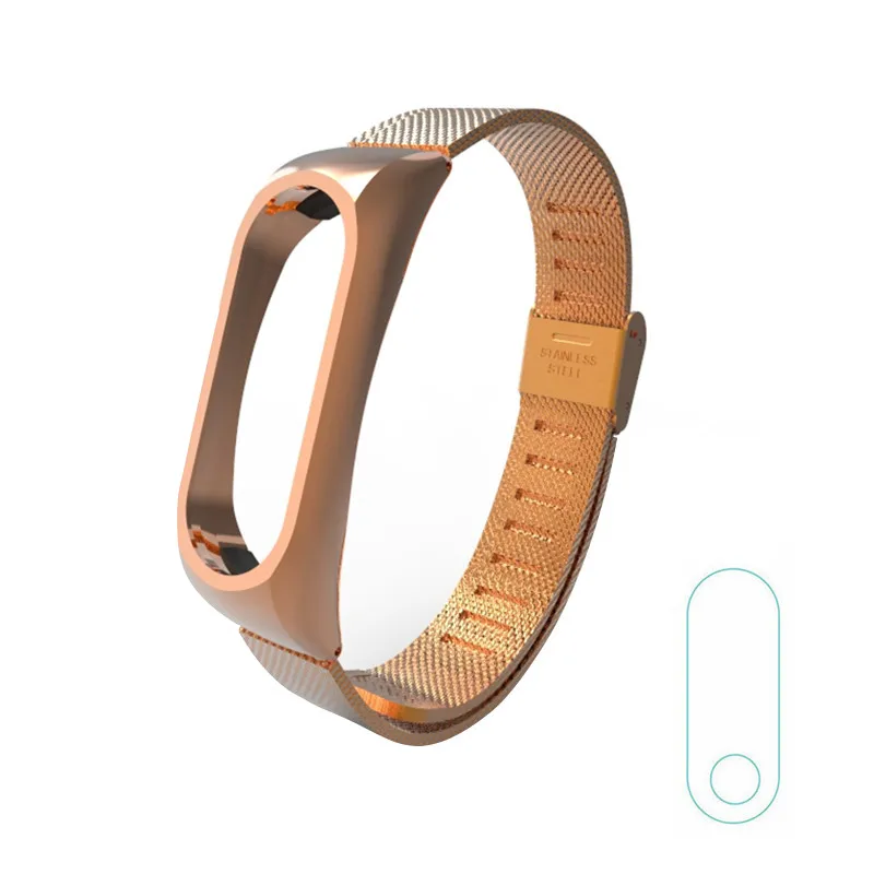 Rosegold Безвинтовой ремешок mi band 2 для браслета Xiaomi mi band 2 - Цвет: Rosegold