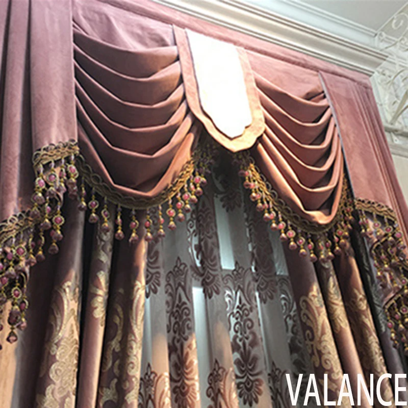 

European Luxury Purple Velvet Curtains for Living Room Modern Blackout Bronzing Curtains for Bedroom X-HM660#VT