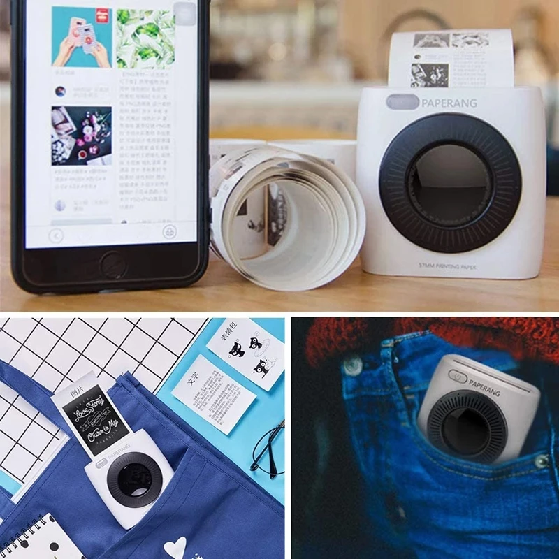 PAPERANG P2 карман Портативный Bluetooth принтер мини Термальность фотопринтер HD