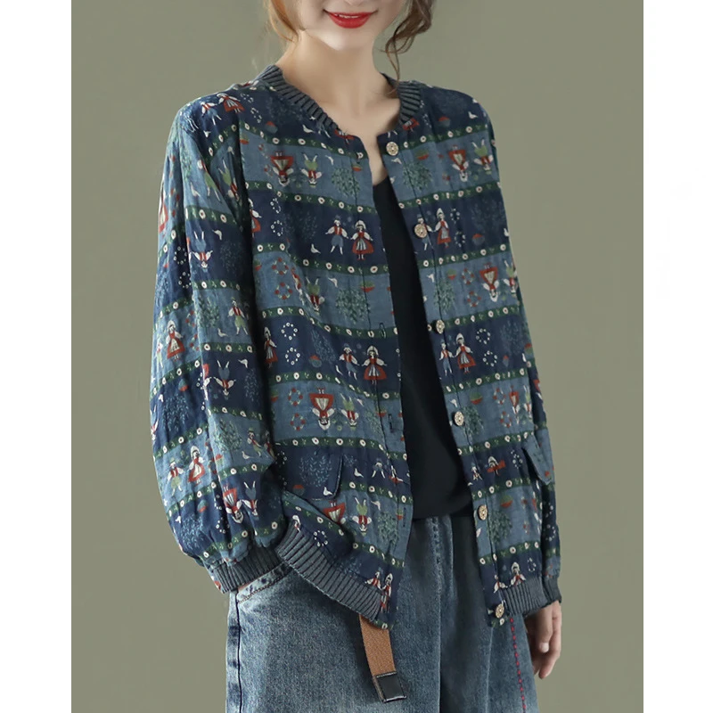 Осенние женские полосатые куртки Max LuLu 2021 льняные пальто в японском стиле с