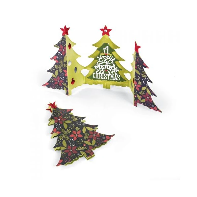 Plantillas de &aacute;lbum de fotos para hacer tarjetas, troqueles de Navidad doblados en 3D, sellos transparentes para el bosque, manualidades, bricolaje, novedad-1