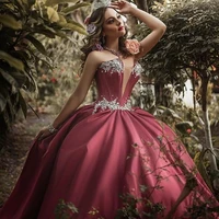 beaded sweet 16 quinceanera dresses 2020 ball gown crystals satin masquerade vestidos 15 anos prom gowns
