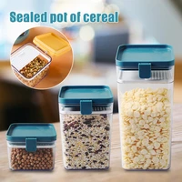 plastic airtight food container sealing storage canister with lid cereal seasoning jar sealed flour tank kitchen supply fp8