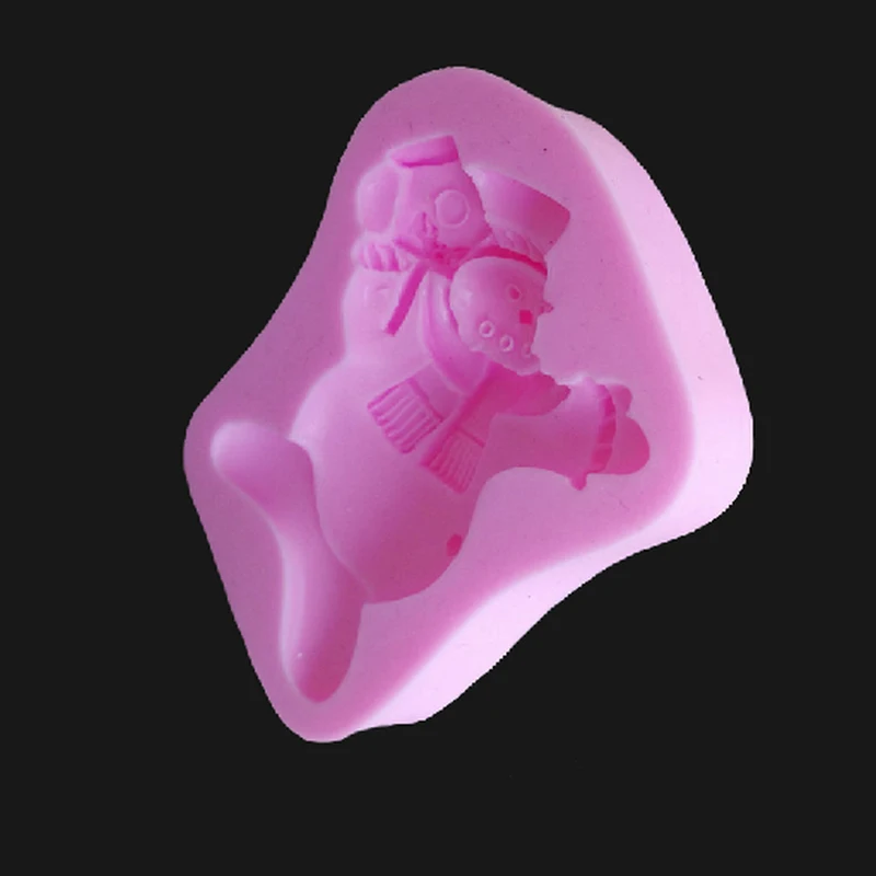 НОВАЯ РОЖДЕСТВЕНСКАЯ силиконовая форма 3D Рождественский снеговик помадка для