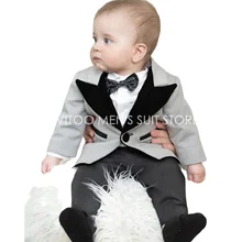 Fashion Grey Blazer Black Pants Shawl Lapel /Slim Fit Kid Suits Boy Costume Wedding Dress Groom Tuxedos/Children Prom Set 2piece (3)