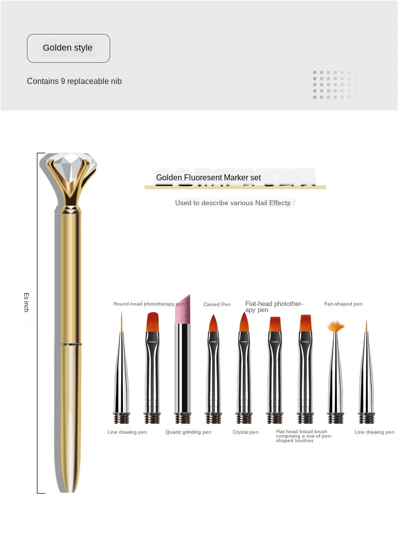 

DIA Nail Art Pen Set Pull Shi Ying Smudge Pen 10 Replaceable Boxed Painting Pen Set Born Pretty Nail Supplies for Professionals