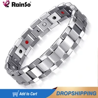 rainso luxury healthy bracelet with magnet trendy unisex bio energy titanium bangle bracelet viking lover friendship bracelets