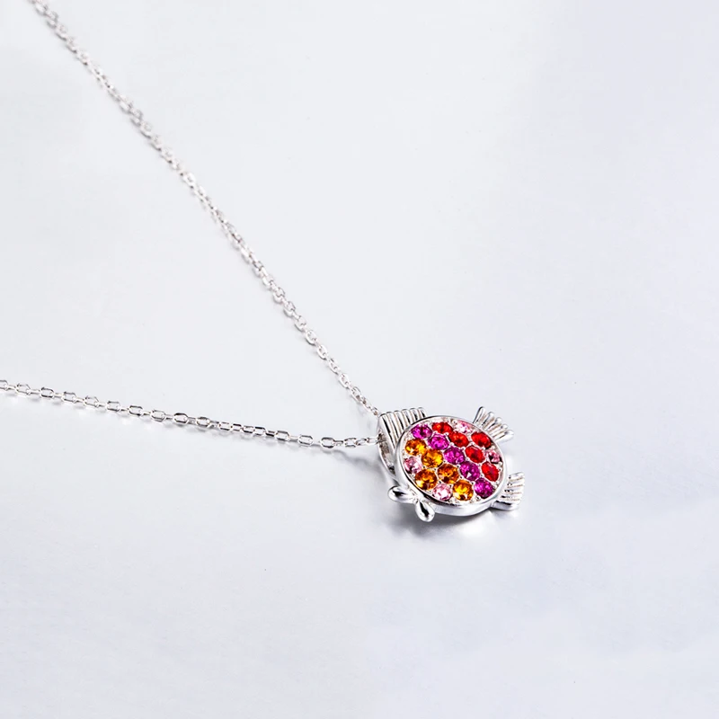 Подвеска в виде рыбы из австрийских кристаллов женская бижутерия серебра 925