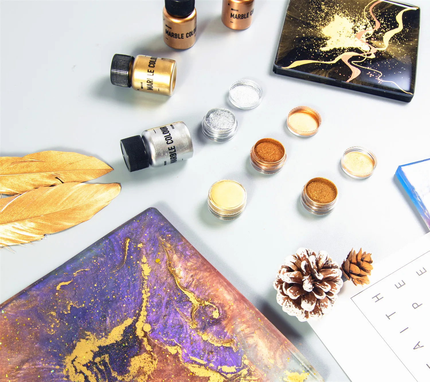 

15g Shimmer Metallic Gold Silver Color Pigment Pearlescent Colorant Pearl Pigment Dye UV Resin Epoxy Colour Jewelry Making