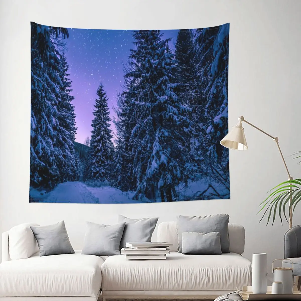 

Snowy Forest Tapestry Nature Landscape Decoration Wall Room Home Decor Hanging Living room Kawaii Cute Gift