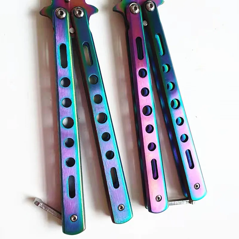 Складная расческа из нержавеющей стали тренировочный нож бабочка для бороды