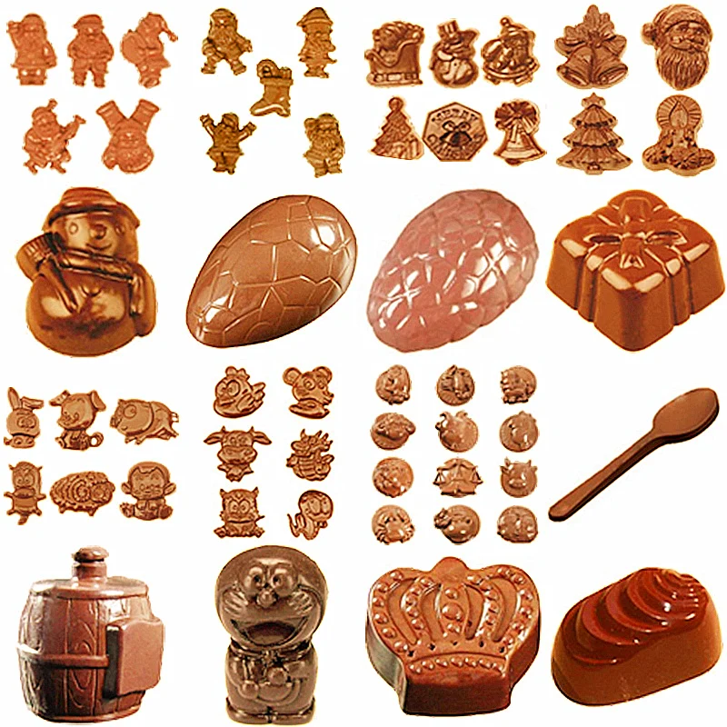 3D формы для шоколадных конфет поликарбонат рождественский санта-клаус