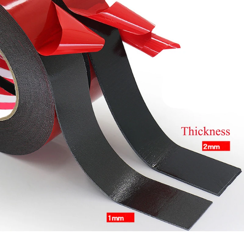 

2pcs/1pcs 10M 10 5 1 Meter 0.5mm 1mm 2mm thickness Super Strong Double side Adhesive foam Tape for Mounting Fixing Pad Sticky