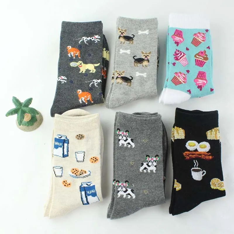 Peonfly Новинка милая еда яйцо молоко торт носки креативные забавные Мультяшные