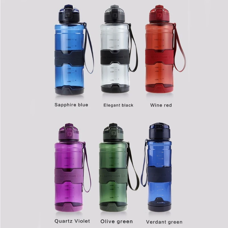 

1500ml Sport Water Bottle Tritan Leakproof Drink Bottle for Outdoors Camping Gym N0PC